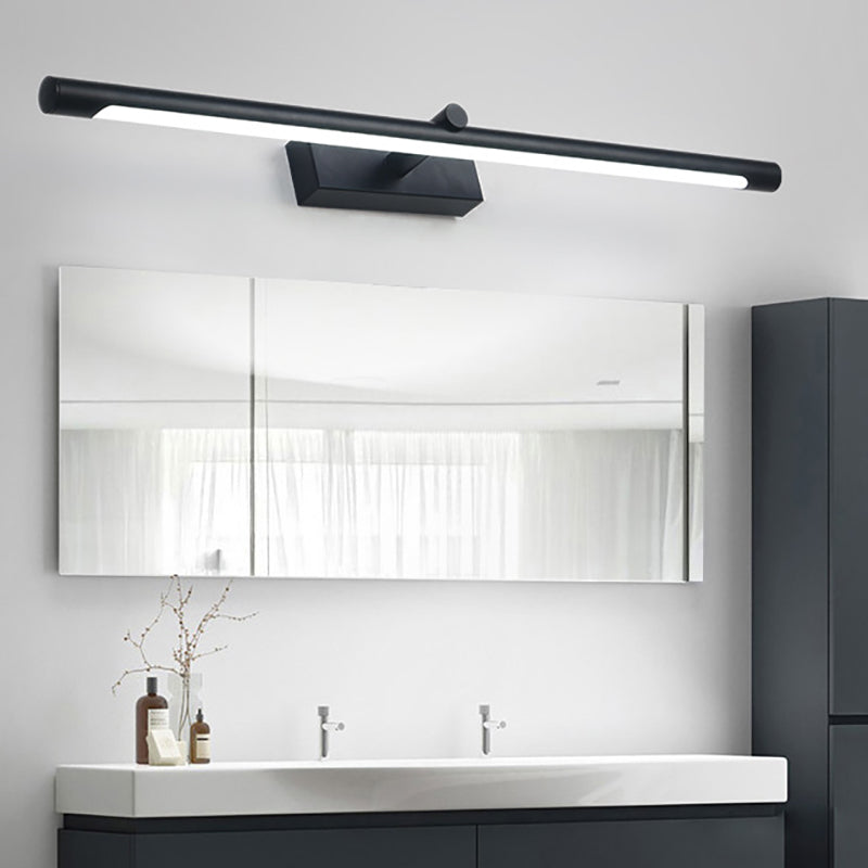 Modern Metal Vanity Wall Sconce With Led Lighting White/Black Finish In Various Widths And Light