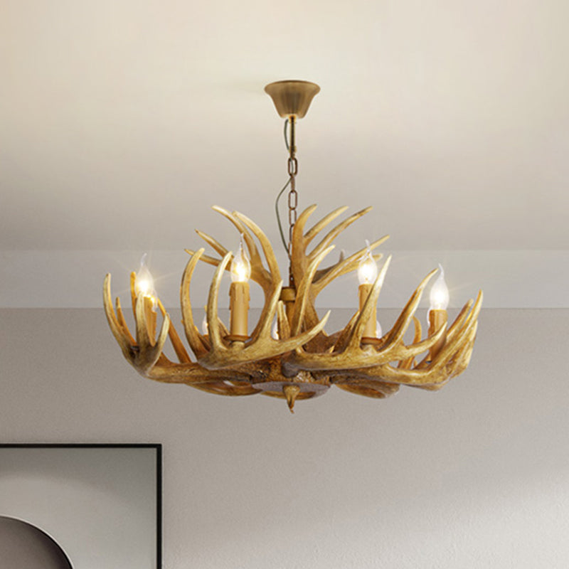 Deer Horn Chandelier Pendant Light For Classic Living Room Decor