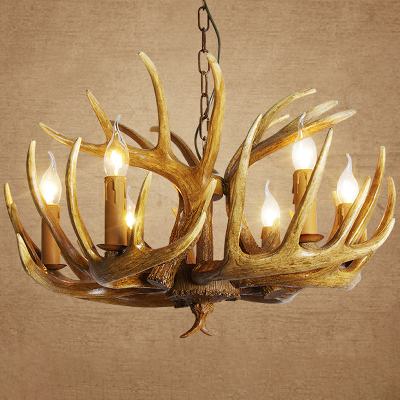 Deer Horn Chandelier Pendant Light For Classic Living Room Decor