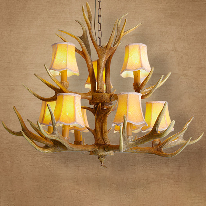 Deer Horn Chandelier Pendant Light For Classic Living Room Decor