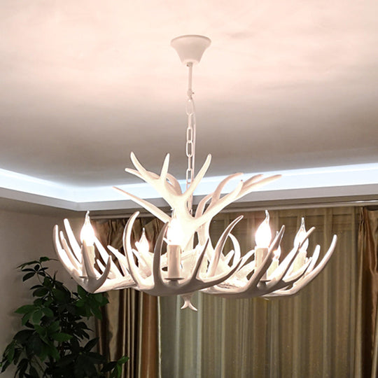 Deer Horn Chandelier Pendant Light For Classic Living Room Decor