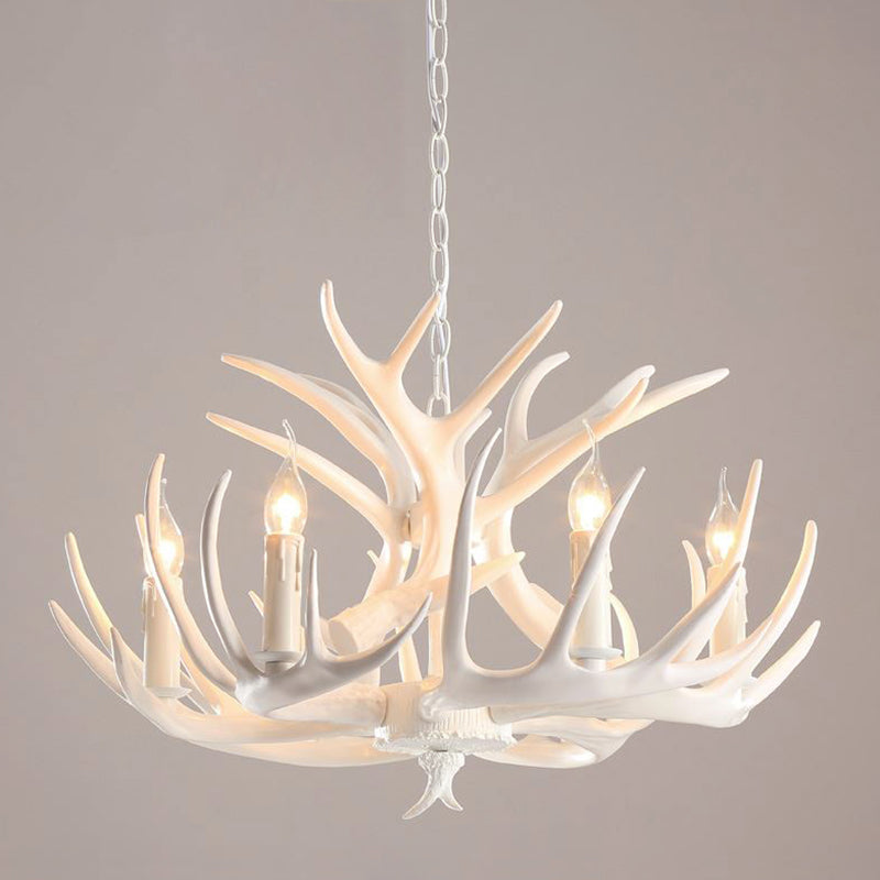 Resin Deer Horn Suspension Light - Traditional Chandelier For Restaurants