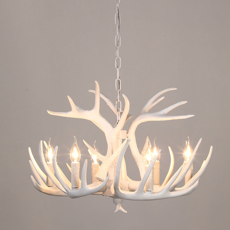 Resin Deer Horn Suspension Light - Traditional Chandelier For Restaurants