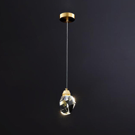 Emily - Gemstone LED Pendant Light: Artistic Brass Fixture for Dining Room