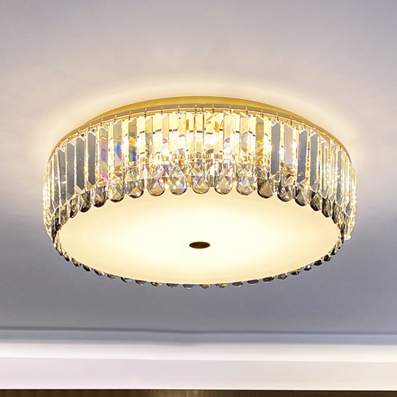 Artistic Gold K9 Crystal Led Flush Ceiling Light For Living Room