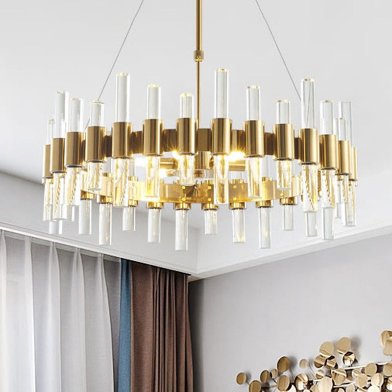 Modern Gold Crystal Loop Chandelier Pendant Light