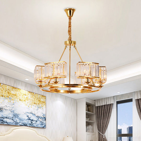 Minimalist Gold K9 Crystal Chandelier Pendant Light - Perfect for Dining Room