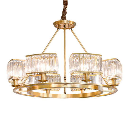 Minimalist Gold K9 Crystal Chandelier Pendant Light - Perfect for Dining Room