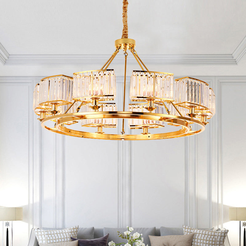 Minimalist Gold K9 Crystal Chandelier Pendant Light - Perfect for Dining Room