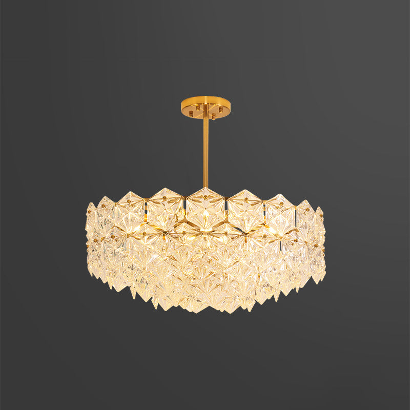 Modern Gold K9 Crystal Snowflake Chandelier Pendant Light