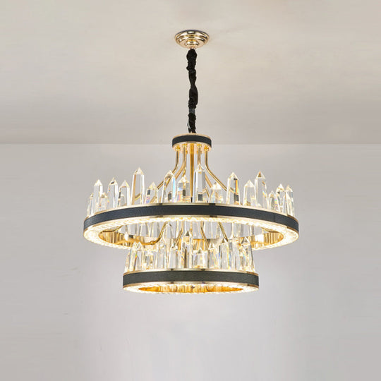 Minimalist Black Crystal Pendant Chandelier for Living Room Décor