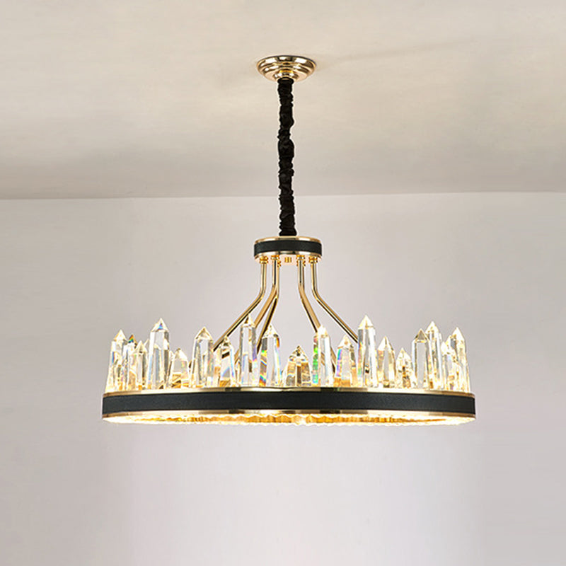 Minimalist Black Crystal Pendant Chandelier for Living Room Décor