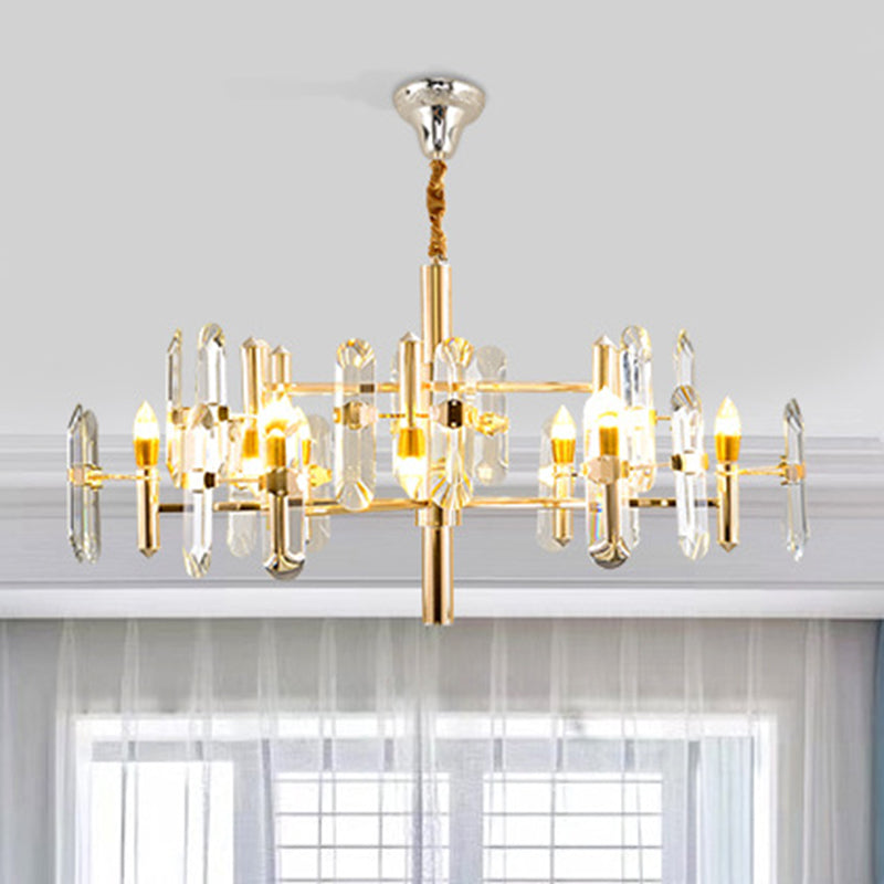 Artistic Clear K9 Crystal Sputnik Suspension Light In Gold 12 /