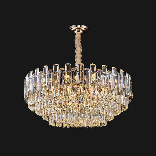 Clear Crystal Multi-Tiered Living Room Chandelier Pendant Light - Simplicity Perfected / 31.5