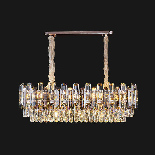 Clear Crystal Multi-Tiered Living Room Chandelier Pendant Light - Simplicity Perfected / 14