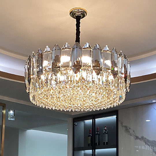 Postmodern K9 Crystal Ceiling Chandelier Light Fixture - Clear