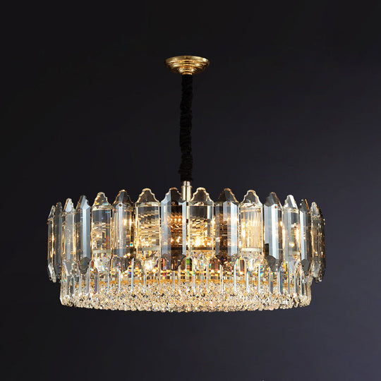 Postmodern K9 Crystal Ceiling Chandelier Light Fixture - Clear