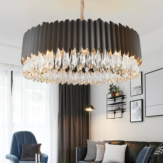 Oval Crystal Drip Pendant Chandelier - Simplicity Light Fixture for Living Rooms