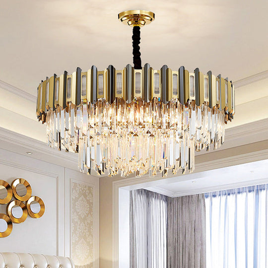 Gold Simplicity Crystal Chandelier Light Fixture for Living Room