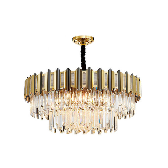 Gold Simplicity Crystal Chandelier Light Fixture for Living Room