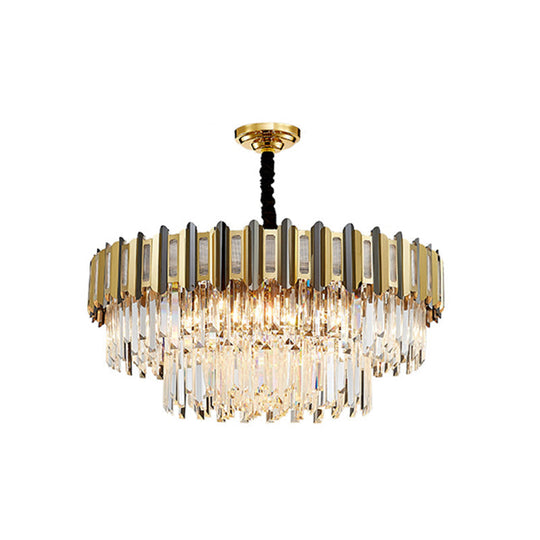 Gold Simplicity Crystal Chandelier Light Fixture for Living Room