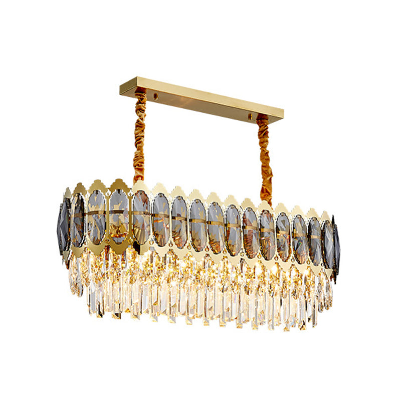 Stunning Faceted Crystal Pendant Light Gold | Minimalist Multi-Tiered Design Perfect For Living