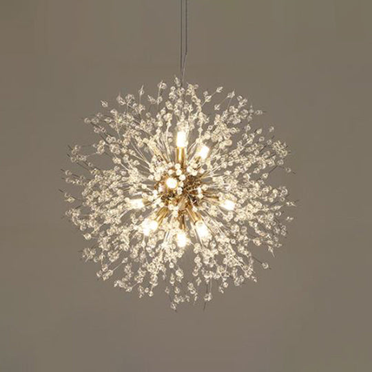 Dandelion Crystal Orb Ceiling Chandelier - Modern Light Fixture For Living Room