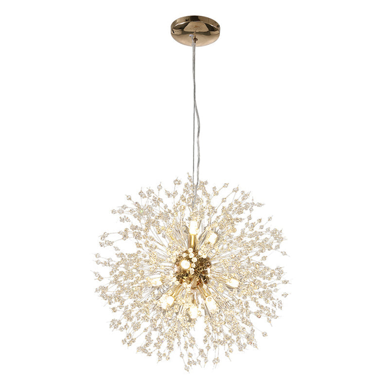 Dandelion Crystal Orb Ceiling Chandelier - Modern Light Fixture For Living Room