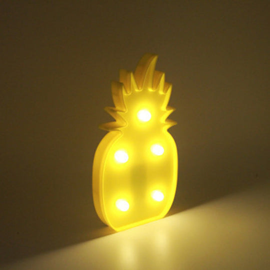 Artistic Cartoon Led Table Lamp For Bedroom - Battery Operated Nightstand Light Yellow /