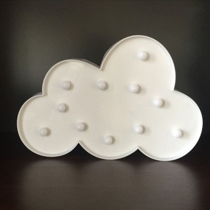 Cloud Shaped Led Nightstand Lamp For Kids Bedroom - Battery Powered Plastic Lighting