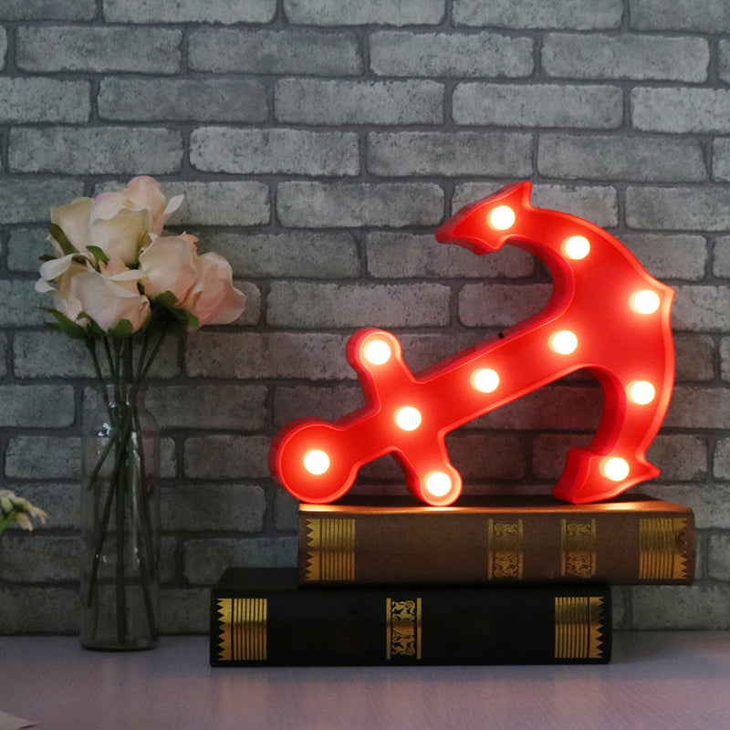 Anchor-Shaped Battery Wall Led Night Light For Nursery Décor Red /