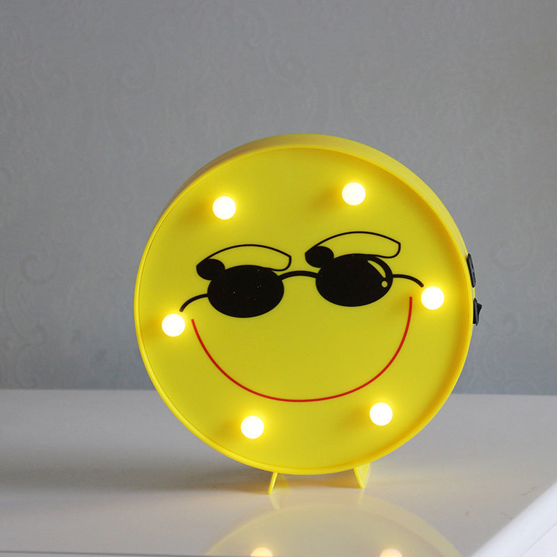 Yellow Emoji Led Nightstand Lamp For Bedroom Decor / Battery X