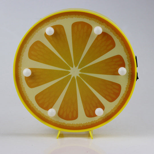 Modern Led Fruit Table Lamp: Battery-Powered Nightstand Light For Bedroom Yellow / Battery