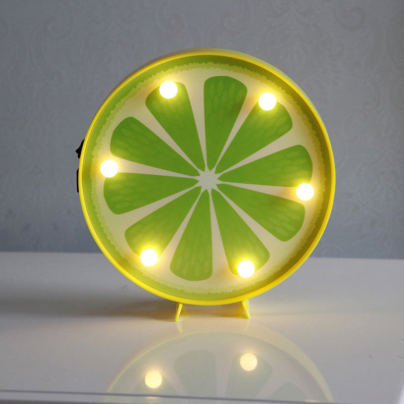 Modern Led Fruit Table Lamp: Battery-Powered Nightstand Light For Bedroom Turquoise / Battery