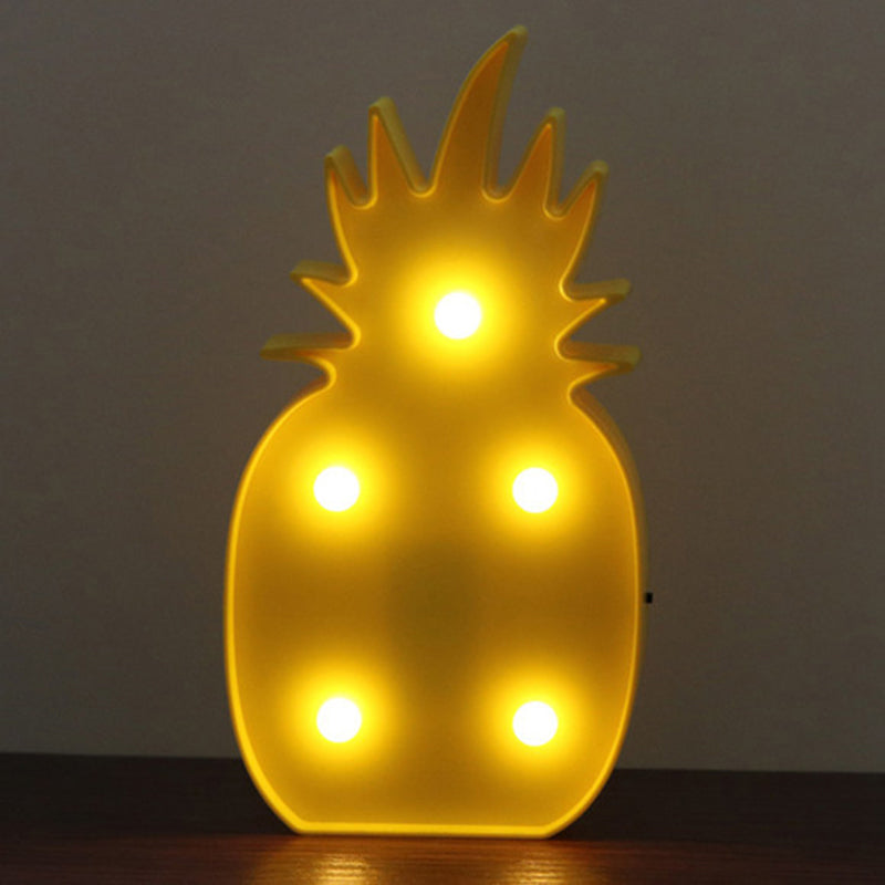 Colorful Led Fruit Shaped Table Lamp For Kids Bedroom - Battery Operated Nightstand Light Ginger /