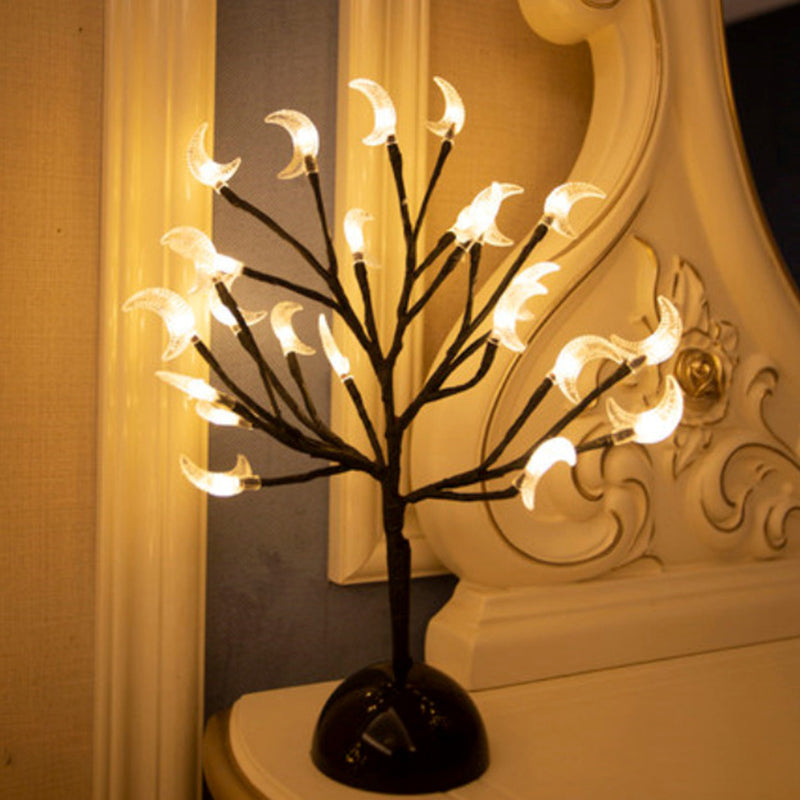 Artistic Led Table Lamp With Black Tree Branch Design - Perfect Nightstand Light For Bedroom /