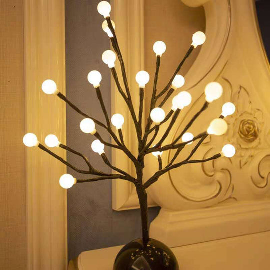 Artistic Led Table Lamp With Black Tree Branch Design - Perfect Nightstand Light For Bedroom /