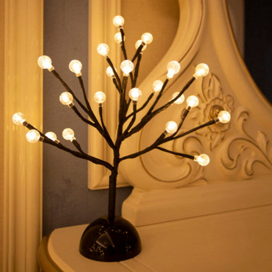 Artistic Led Table Lamp With Black Tree Branch Design - Perfect Nightstand Light For Bedroom /