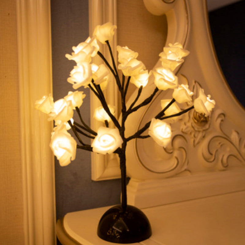 Artistic Led Table Lamp With Black Tree Branch Design - Perfect Nightstand Light For Bedroom /