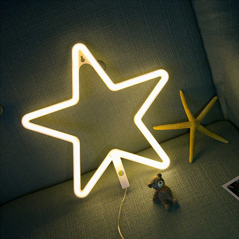 White Cartoon Shaped Led Nightstand Lamp Plastic Decorative Table Lighting For Bedrooms / Usb C