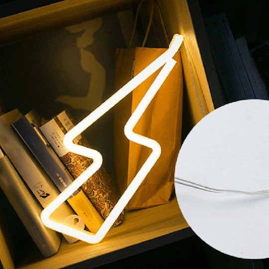 White Cartoon Shaped Led Nightstand Lamp Plastic Decorative Table Lighting For Bedrooms / Usb D