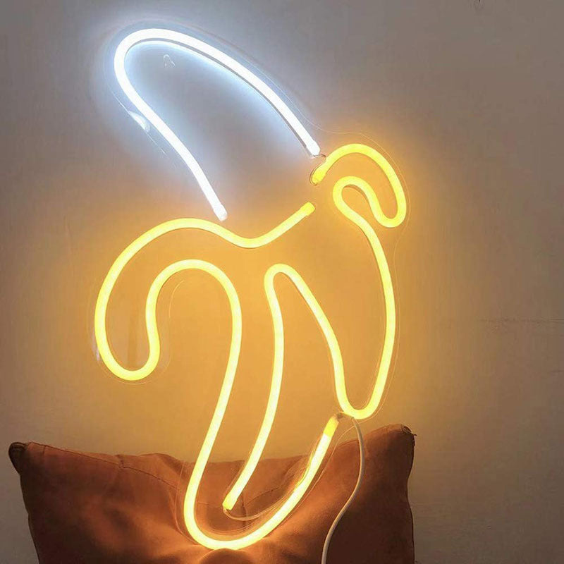 Cartoon Usb Neon Night Light For Living Room - Artistic Wall Lighting White / K