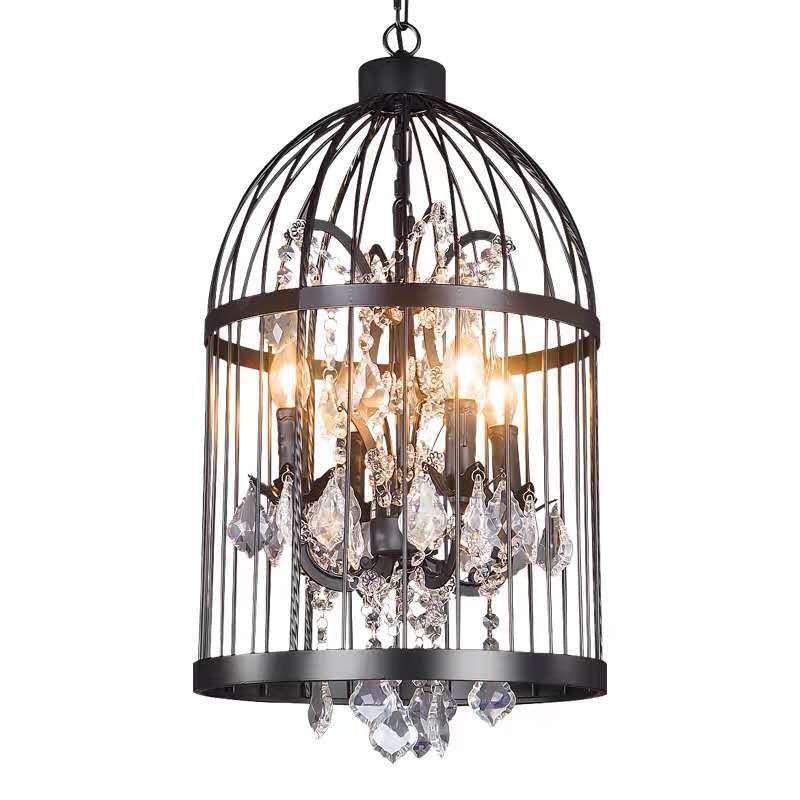 Farmhouse Crystal Pendant Light For Restaurant Ceiling Chandelier