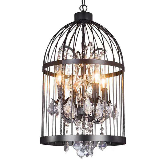 Farmhouse Crystal Pendant Light For Restaurant Ceiling Chandelier