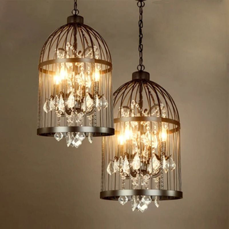 Farmhouse Crystal Pendant Light For Restaurant Ceiling Chandelier