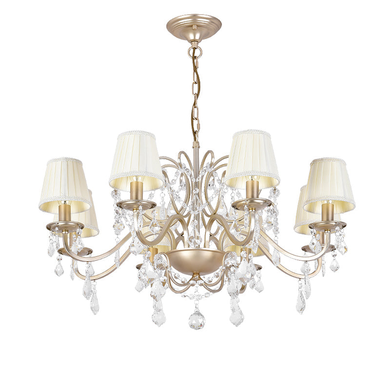 Gold Finish Crystal Chandelier Light: Elegant Dining Room Lighting Fixture