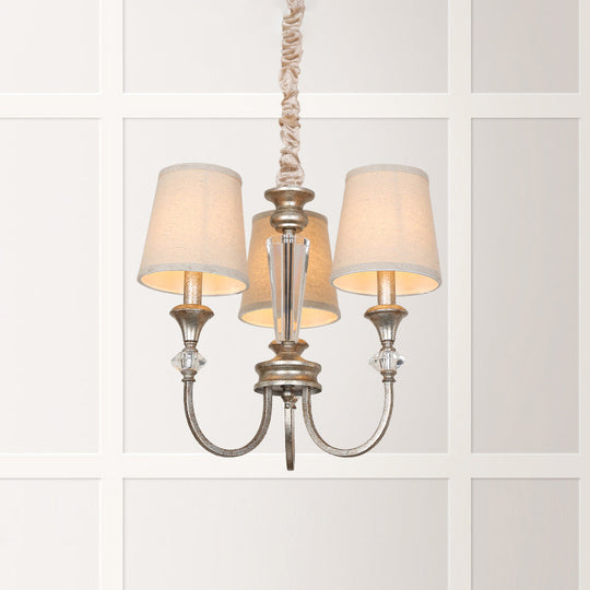 Colonial Candle Chandelier Ceiling Lamp Metallic Suspension For Living Room