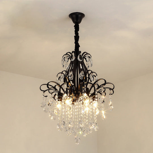 Country Crystal Pendant Chandelier For Dining Room Lighting