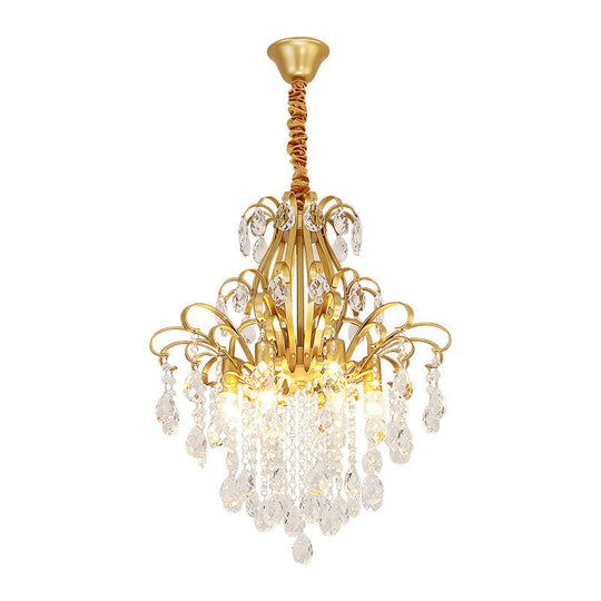 Country Crystal Pendant Chandelier For Dining Room Lighting