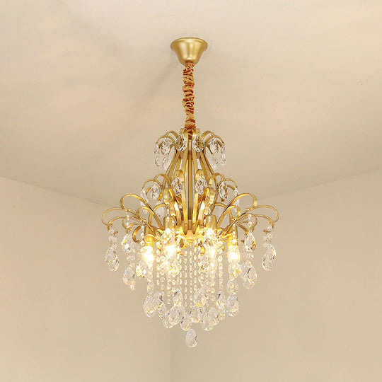 Country Crystal Pendant Chandelier For Dining Room Lighting